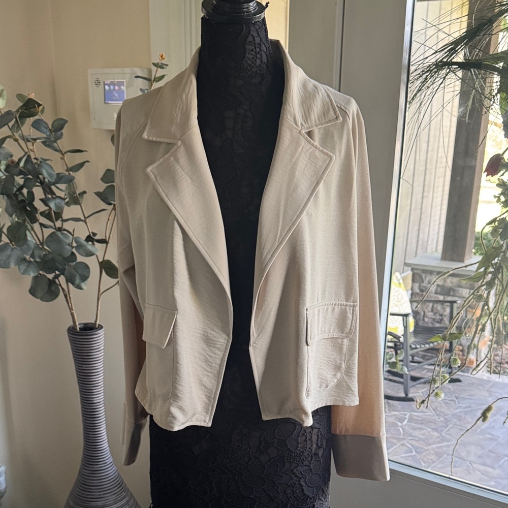 Ella Light Beige Relaxed Tailored Blazer